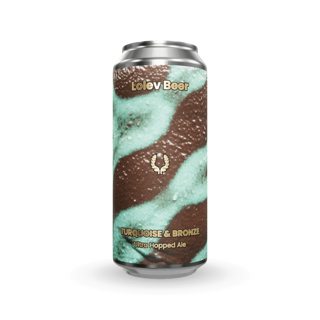 Turquoise & Bronze beer can