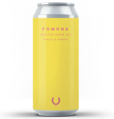 beer can of pomona-peach-mango